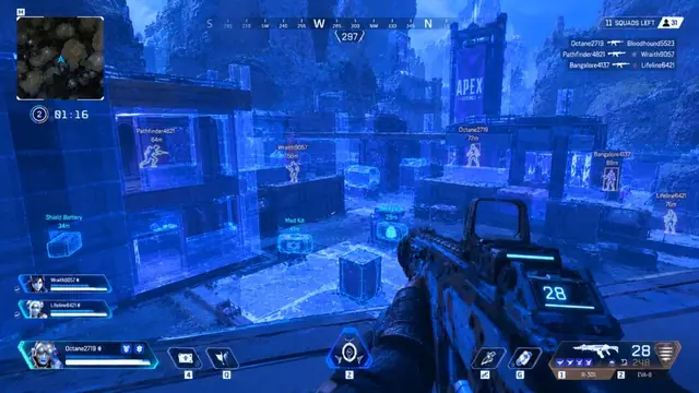 APEX HACK wallhack with loot ESP highlighting bins and enemy legends