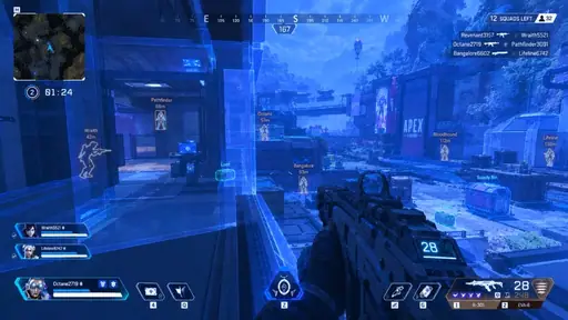 APEX HACK wallhack skeleton ESP showing enemy outlines through Apex buildings