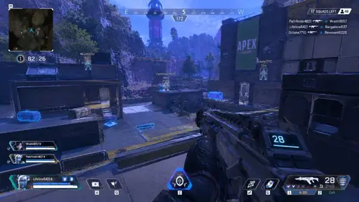 APEX HACK wallhack and loot ESP overlooking a snowy Apex Legends valley